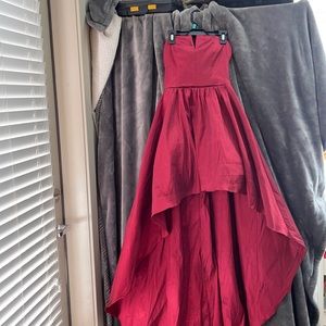Strapless backless high-low Homecoming dress